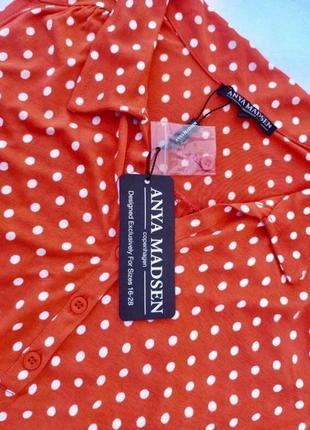 Шикарная блузка в горох с поясом anya madsen5 фото