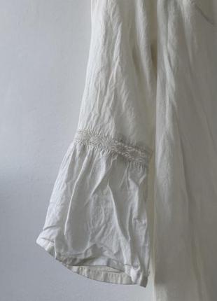Блузка вышиванка бохо стиль hm белая ретро винтаж6 фото