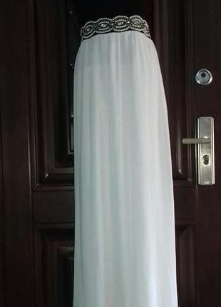 Платье класических белого и черного цвета,вышитое бисером live 2love,индия,р.s