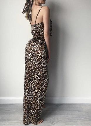 Эксклюзивный леопардовый атласный костюм2 фото