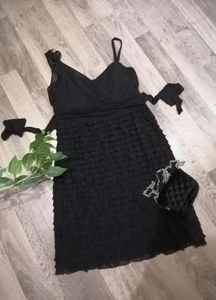 Шикарное,оригинальное чёрное, лёгкое супер платье сукня с поясом. glamorosa9 фото