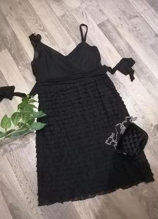 Шикарное,оригинальное чёрное, лёгкое супер платье сукня с поясом. glamorosa10 фото