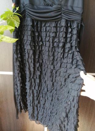 Шикарное,оригинальное чёрное, лёгкое супер платье сукня с поясом. glamorosa6 фото