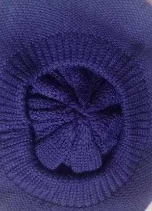 М'яка насичена фіолетова шапочка бере в'язана з джгутами шерсть country casuals2 фото