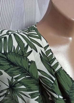Блуза из воздушной вискозной ткани в листья р. 14/ xl, от h&m l.o.g.g.7 фото