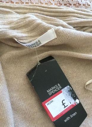 Легкий кардиган водопад льняной в стиле бохо marks&spencer7 фото