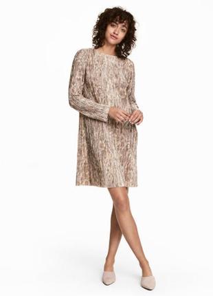 Плаття суворе плісироване складку сукня s складочку довгим рукавом