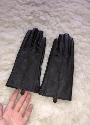 Натуральные кожаные перчатки кожа коричневые перфорация7 фото