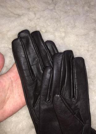 Натуральные кожаные перчатки кожа коричневые перфорация9 фото
