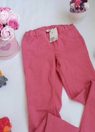 Штаны стрейчевые скинни слим розового цвета на 8-9 лет, 134 см h&m2 фото