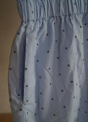 Плаття платье легкое летнее туника туніка полосате полоску голубе звезды звездами5 фото