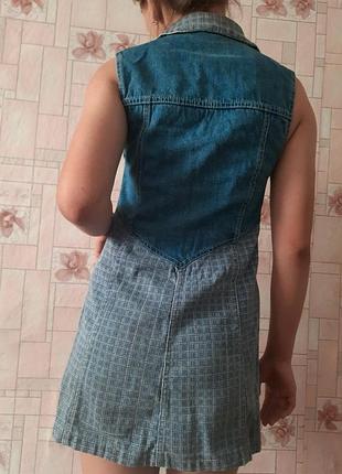 Винтажный джинсовый сарафан . s 2