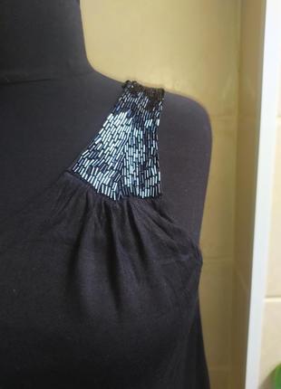 Топ туреччина з натуральної тканини на одне плече прикрашена стеклярусом3 фото