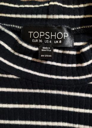 Водолазка укороченная в рубчик topshop,размер 82 фото