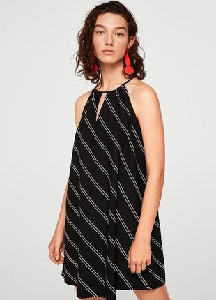 Летняя распродажа платье сарафан асилуэта от mango с полоской в диагональ 036