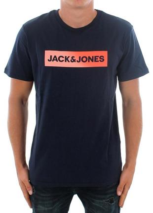 Темно-синя чоловіча футболка jack and jones
