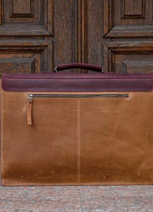 Чоловічий портфель, шкіряна ділова сумка для ноутбука3 фото