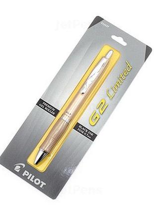 Pilot g2 limited metallic body gel pen 0.7 mm gold body ручка гелевая + два стержня + блокнот