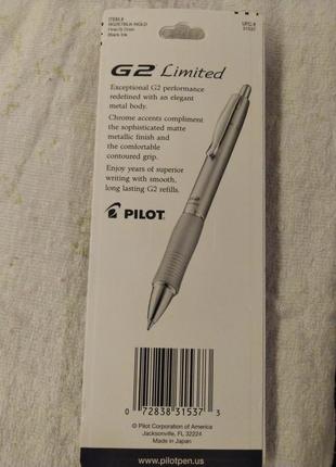 Pilot g2 limited metallic body gel pen 0.7 mm gold body ручка гелева + два стрижня + блокнот4 фото