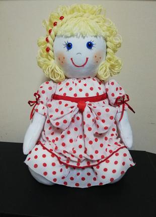 Интерьерная текстильная кукла юлия ручная работа1 фото