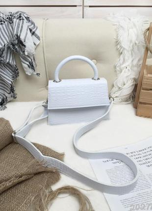 Белый клатч кроко. білий клатч рептилія