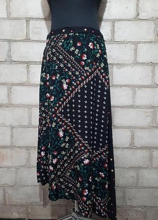 Легкая стильная юбка ассиметрия вискоза 100%