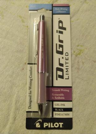 Pilot dr. grip limited gel pen 0.7 mm mauve body black ink ручка гелева + два стрижня + блокнот5 фото