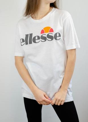 Ellesse белая свободная удлиненная футболка с большим логотипом элис