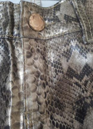 Шикарные брюки эко кожа со змеиным принтом 🔥5 фото