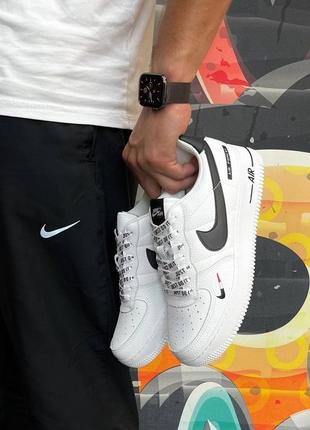 Nike air force 1🆕мужские кожаные кроссовки найк аир форс🆕найки черно-белые кеды
