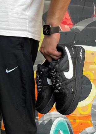 Nike air force 1🆕мужские кожаные кроссовки найк аир форс🆕найки черно-белые кеды