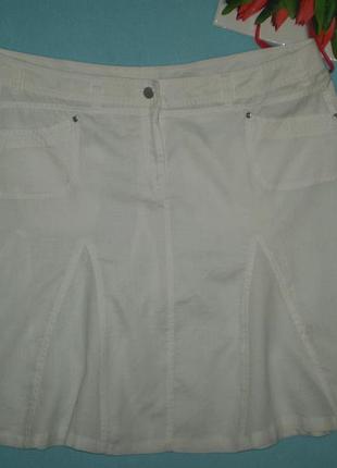 Жіноча літнє лляна спідниця marks&spencer uk22 xxxl 56р. льон
