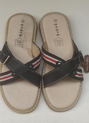 Кожаные шлепанцы andre