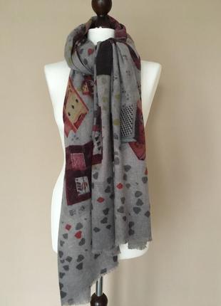 Кашемировый шарф платок палантин andrea's 1947 cashmere scarf 100% кашемир3 фото