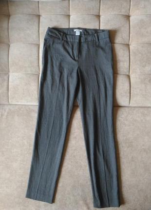 Чоловічі вузькі класичні штани h&m темно-сірі в рубчик, літо, весна розмір 34, xs s1 фото