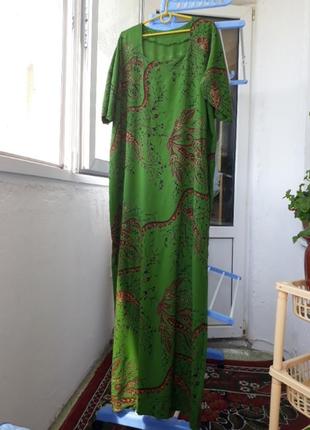 Платье зеленое штапельное1 фото