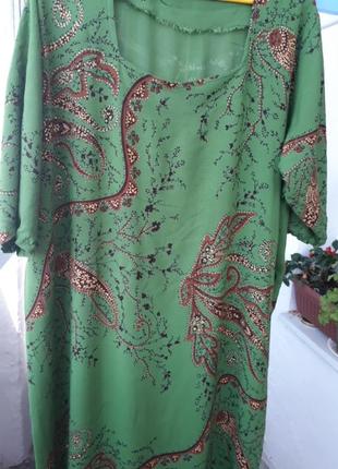 Платье зеленое штапельное2 фото