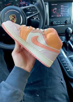 Кросівки nike air jordan retro 1 pink orange помаранчевий колір6 фото