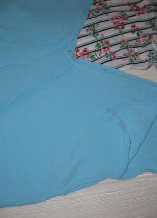 Голубой топ майка блуза свободная открытая с вырезами m&s 18uk км0964 большой размер на пляж9 фото