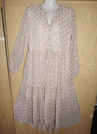 Jasmine платье ярусное с золотистым напылением р s сукня ярусна ярусы яруси