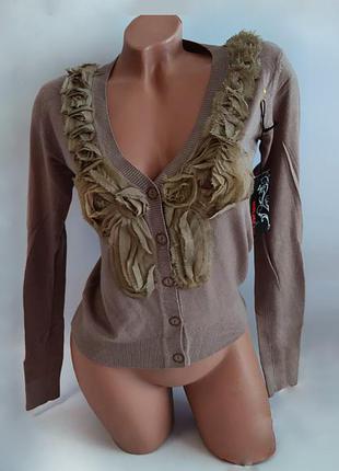 Суперцена. классная кофточка, декор рюши. качество. р. 42-44. новая