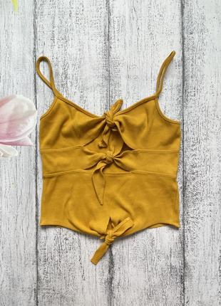 Крута майка із зав'язками в рубчик pull&bear розмір s-m