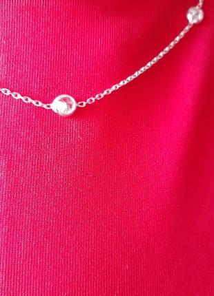 Серебряное колье с фианитами princess 45-50см
