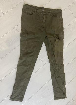 Штани штани джинси хакі зелені з кишенями