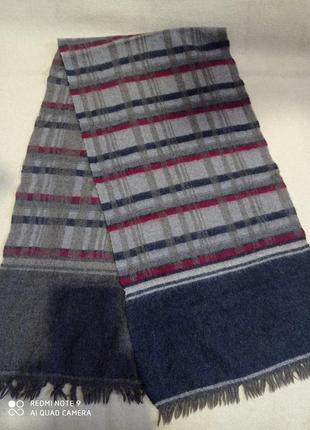 Шерстяной шарфик в клетку шерсть вовна вовняний