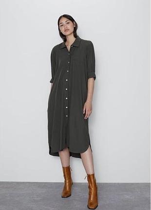 Плаття в стилі сорочки міді zara