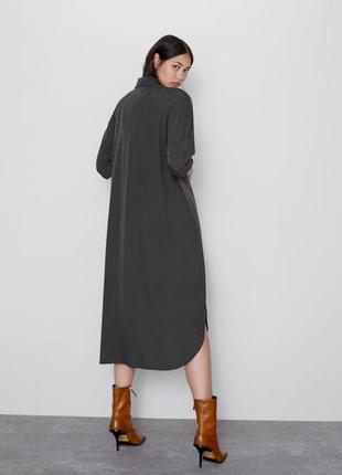 Плаття в стилі сорочки міді zara 4