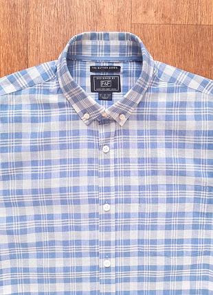 Тенниска florence&fred , хлопок размер s удлинена, белая и голубая клеточка