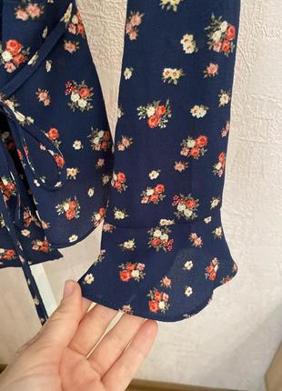 Блуза на запах у квітковий принт в квіточку zara mango asos6 фото