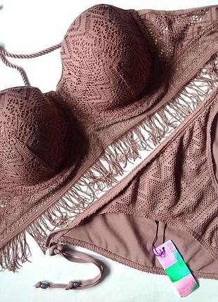 95d/100с рр 16-18 модний дивовижний в'язаний купальник бюстьє балконет чашка f